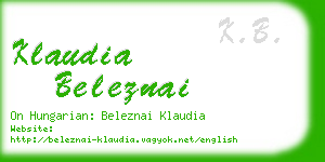 klaudia beleznai business card